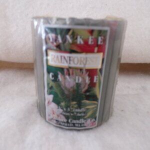 New Vintage Yankee Candle RAINFOREST Pillar Candle 3x3 3" x 3"